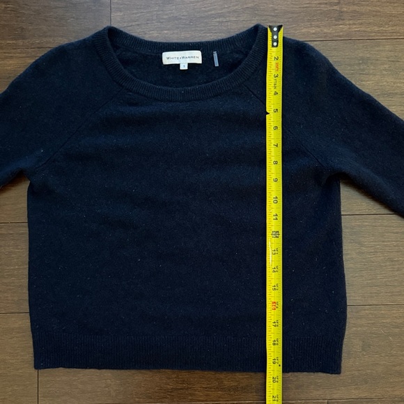 White & Warren Cashmere Crewneck Sweater Navy Size S - Picture 6 of 7